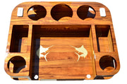 Docktail Elite Series Custom Teak Tables for Rocket Launchers, Leaning Posts and Rod Holders - Docktail Bar