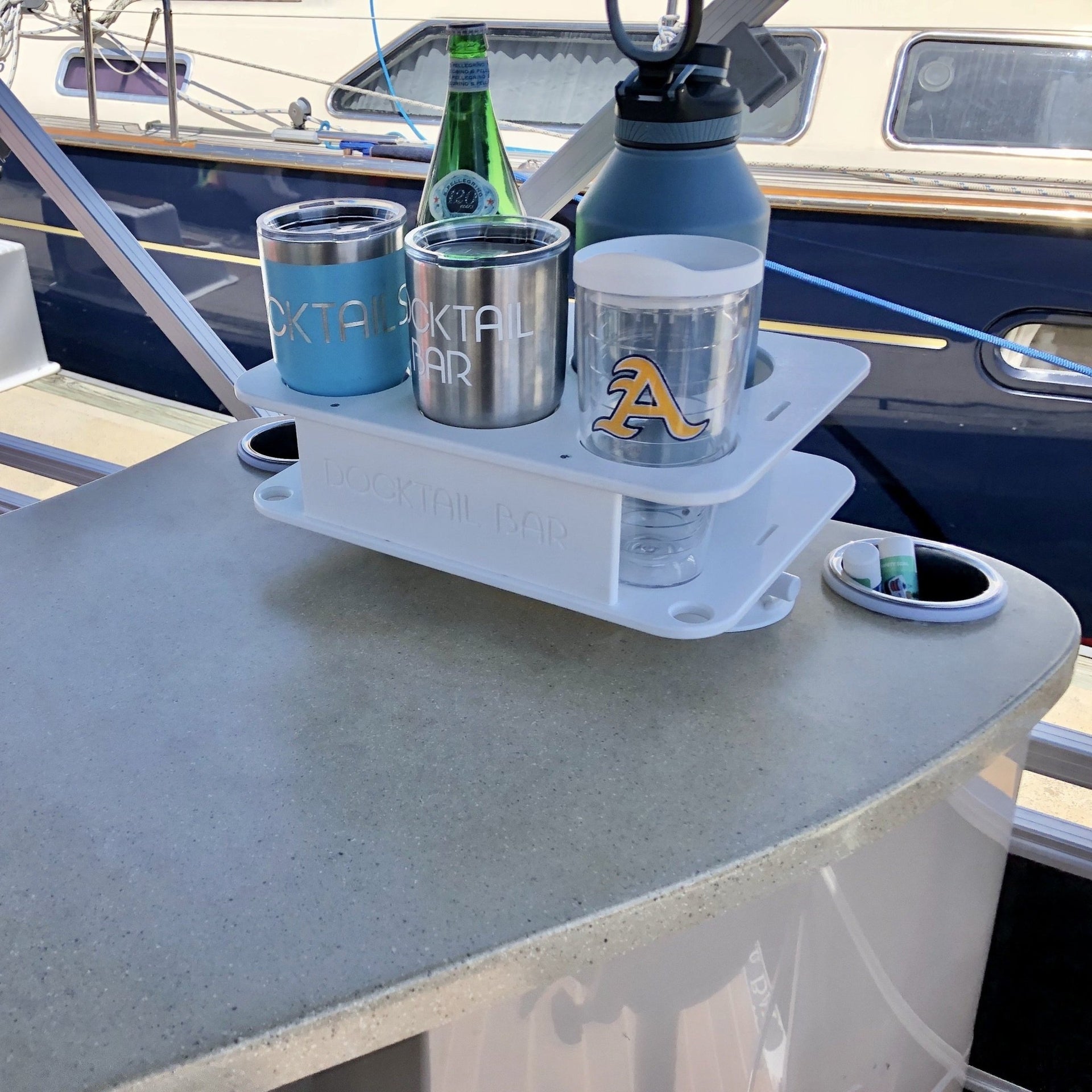 Docktail Jr Boat Cup Holder Caddy with 2 SeaSucker Vacuum Mounts - Choose Your Color - Docktail Bar