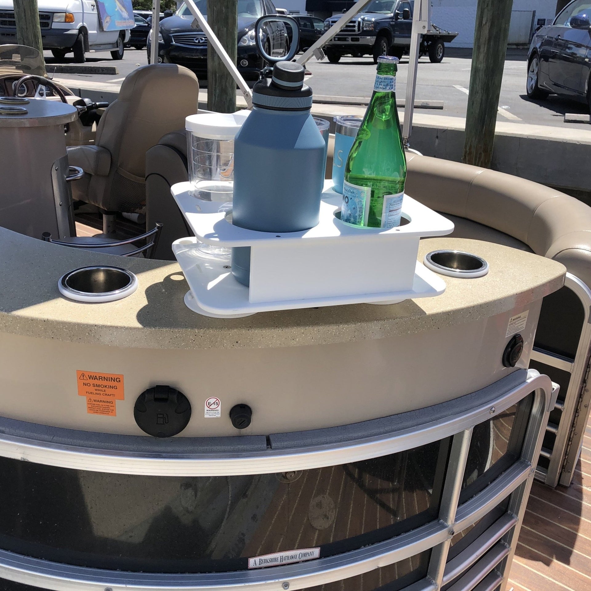 Docktail Jr Boat Cup Holder Caddy with 2 SeaSucker Vacuum Mounts - Choose Your Color - Docktail Bar