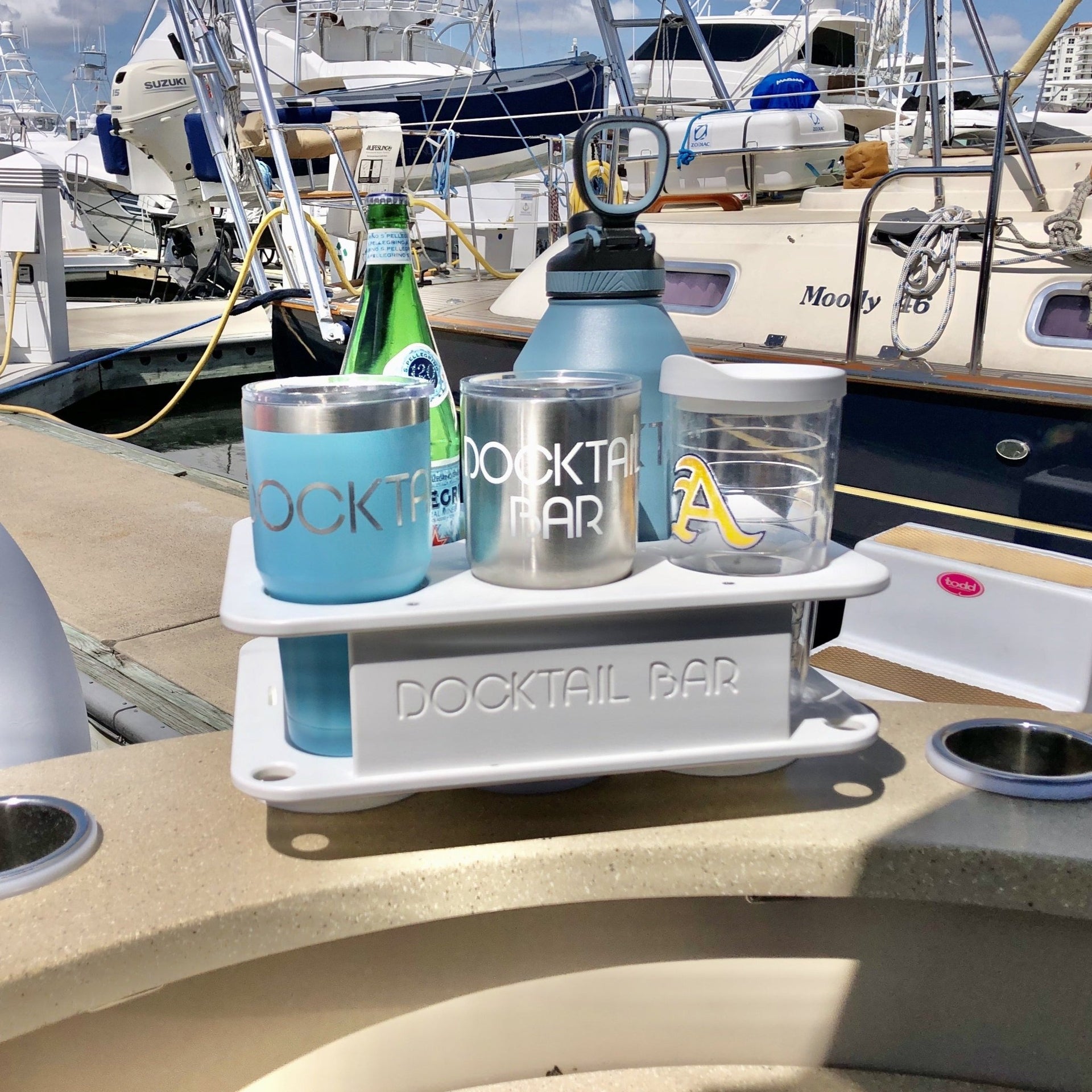 Docktail Jr Boat Cup Holder Caddy with 2 SeaSucker Vacuum Mounts - Choose Your Color - Docktail Bar