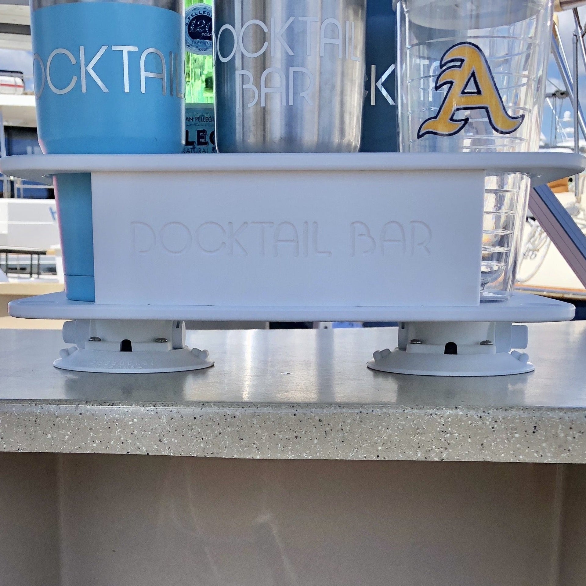 Docktail Jr Boat Cup Holder Caddy with 2 SeaSucker Vacuum Mounts - Choose Your Color - Docktail Bar