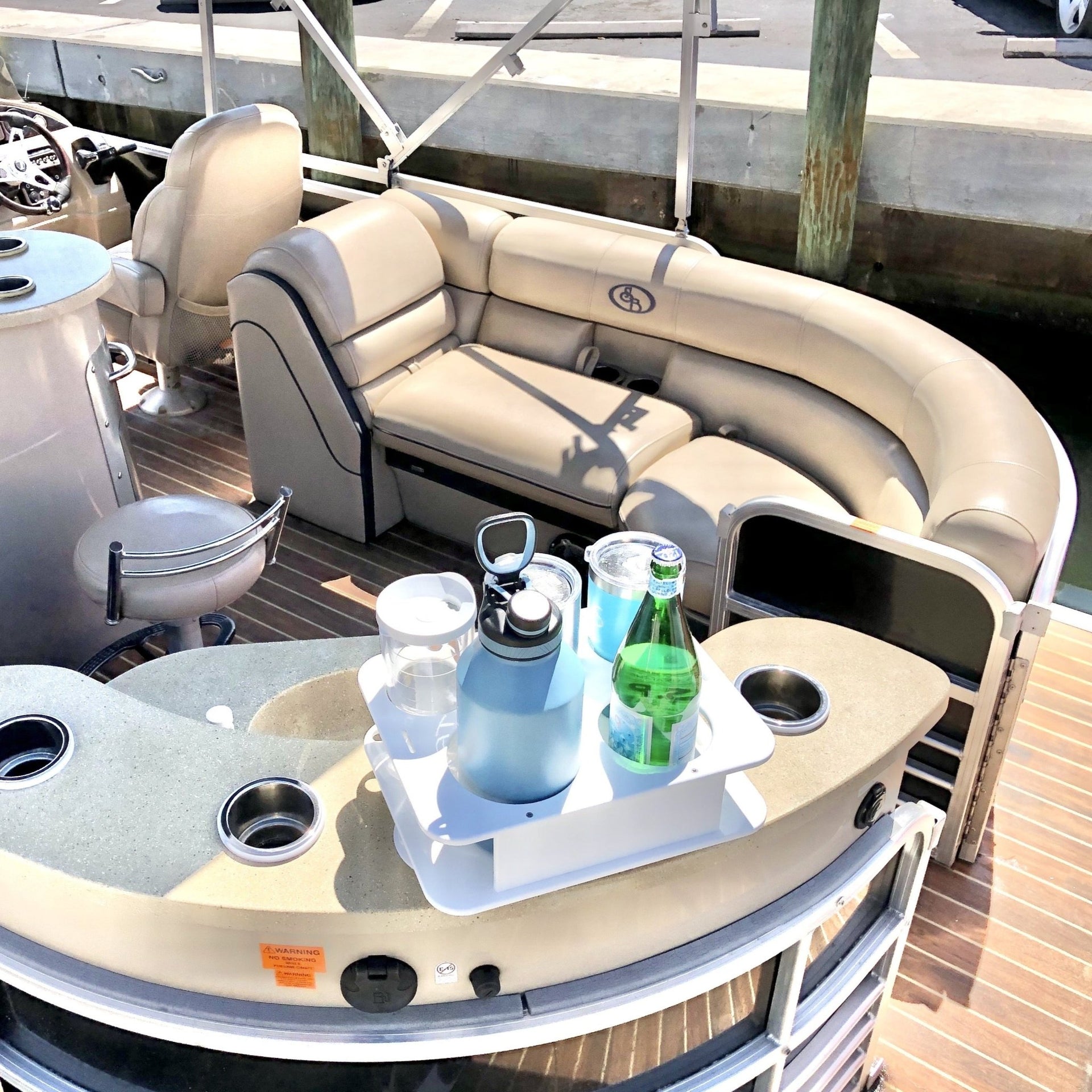 Docktail Jr Boat Cup Holder Caddy with 2 SeaSucker Vacuum Mounts - Choose Your Color - Docktail Bar