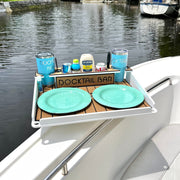 Docktail Utility Boat Table Accessory with Adjustable Rod Holder Mount - Docktail Bar