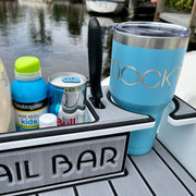 Docktail Utility Boat Table Accessory with Adjustable Rod Holder Mount - Docktail Bar