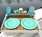 Docktail Utility Boat Table Accessory with Adjustable Rod Holder Mount - Docktail Bar