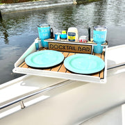 Docktail Utility Boat Table Accessory with Adjustable Rod Holder Mount - Docktail Bar
