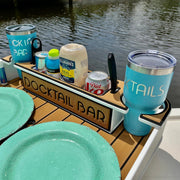 Docktail Utility Boat Table Accessory with Adjustable Rod Holder Mount - Docktail Bar