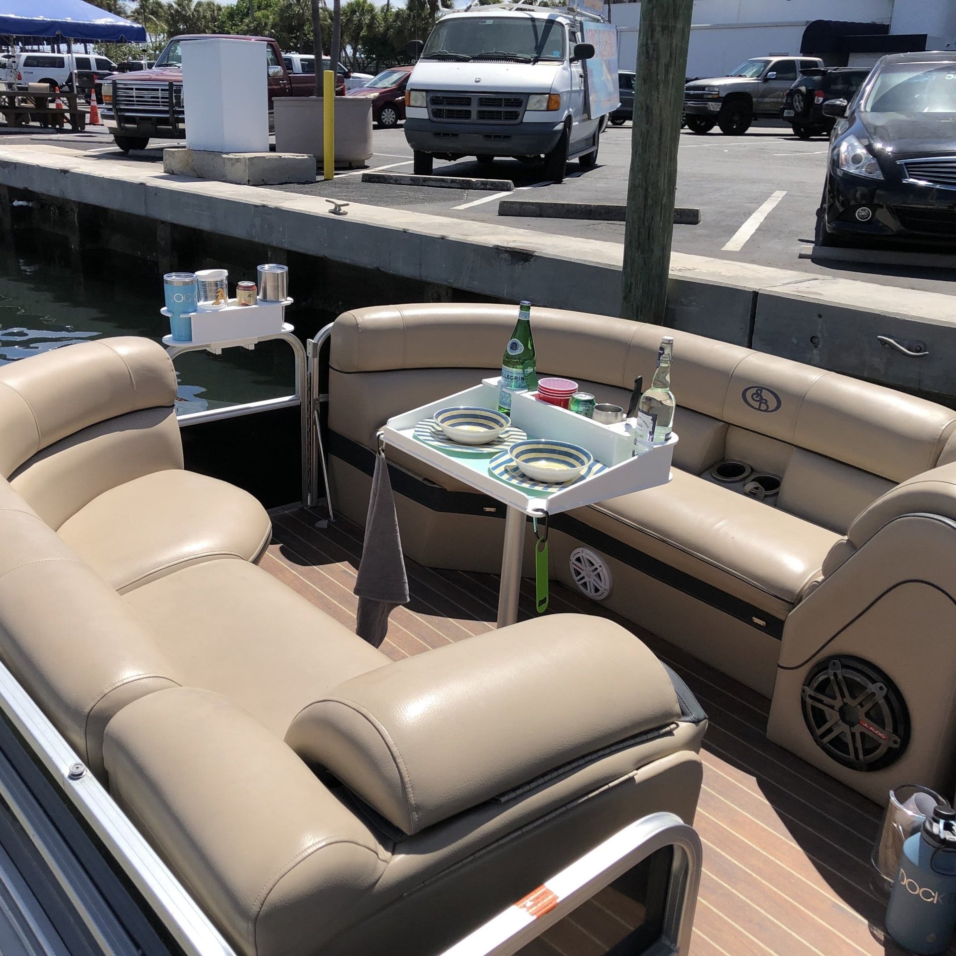 Docktail Utility Boat Table with Pedestal Table Attachment Options - Docktail Bar
