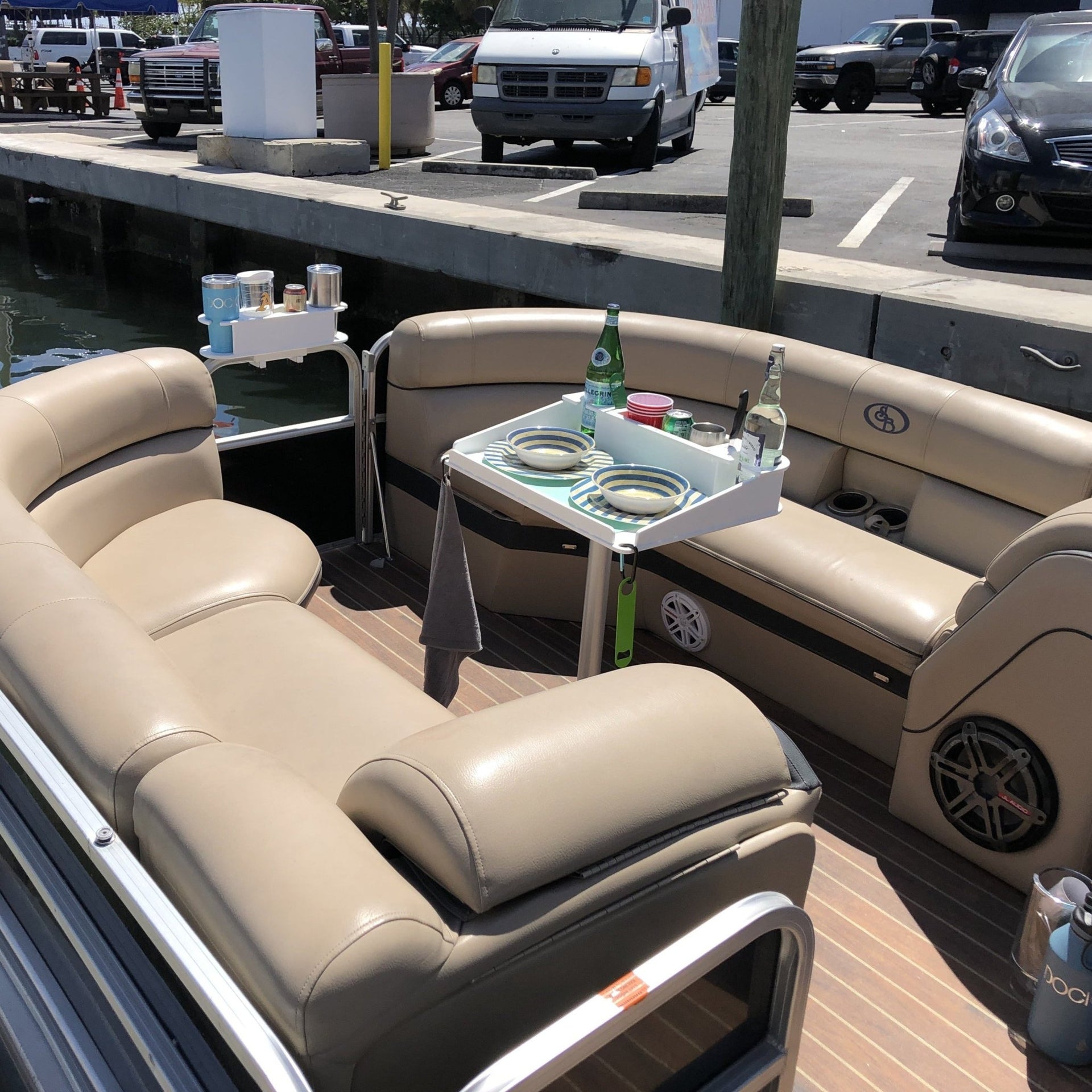 Docktail Utility Boat Table with Pedestal Table Attachment Options - Docktail Bar