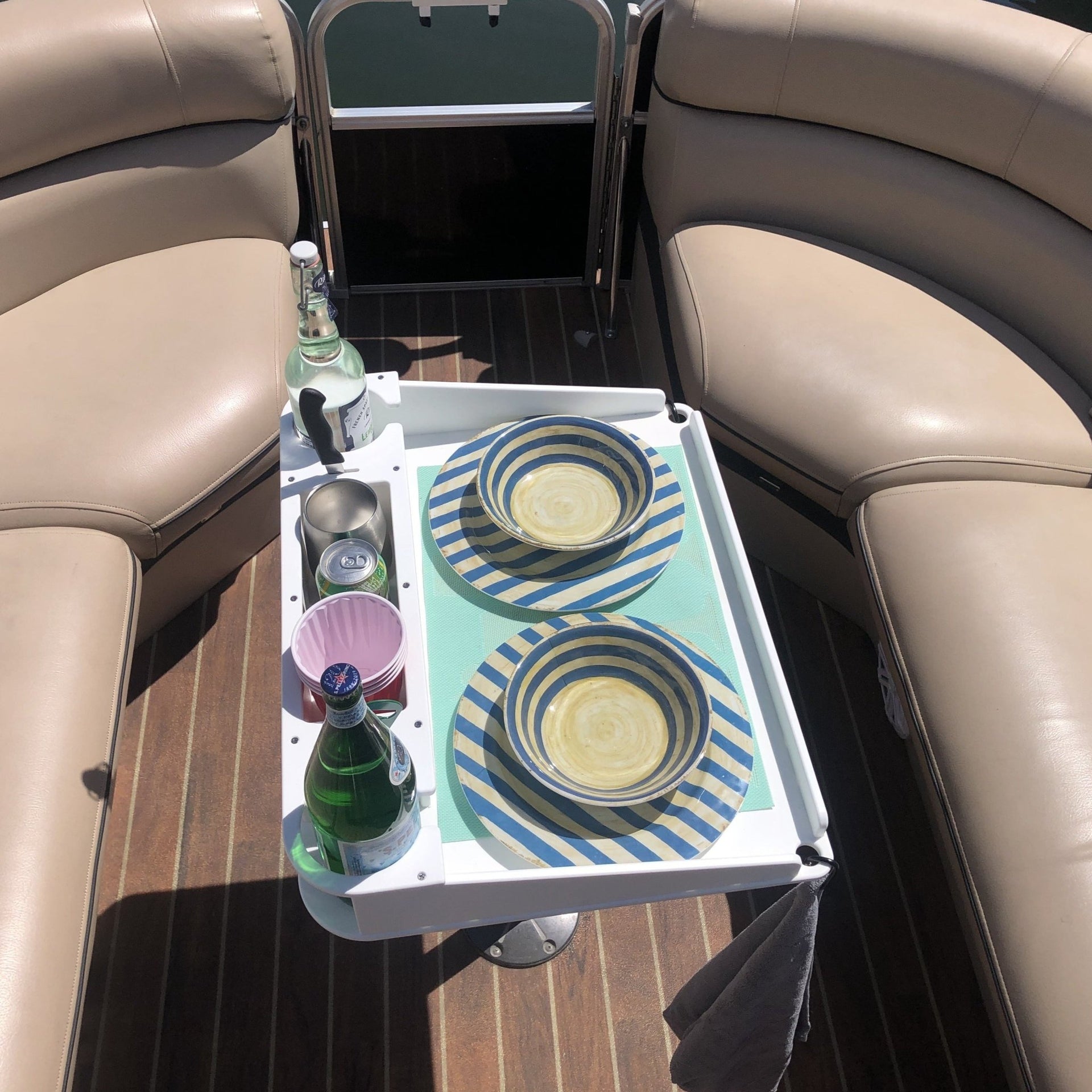 Docktail Utility Boat Table with Pedestal Table Attachment Options - Docktail Bar