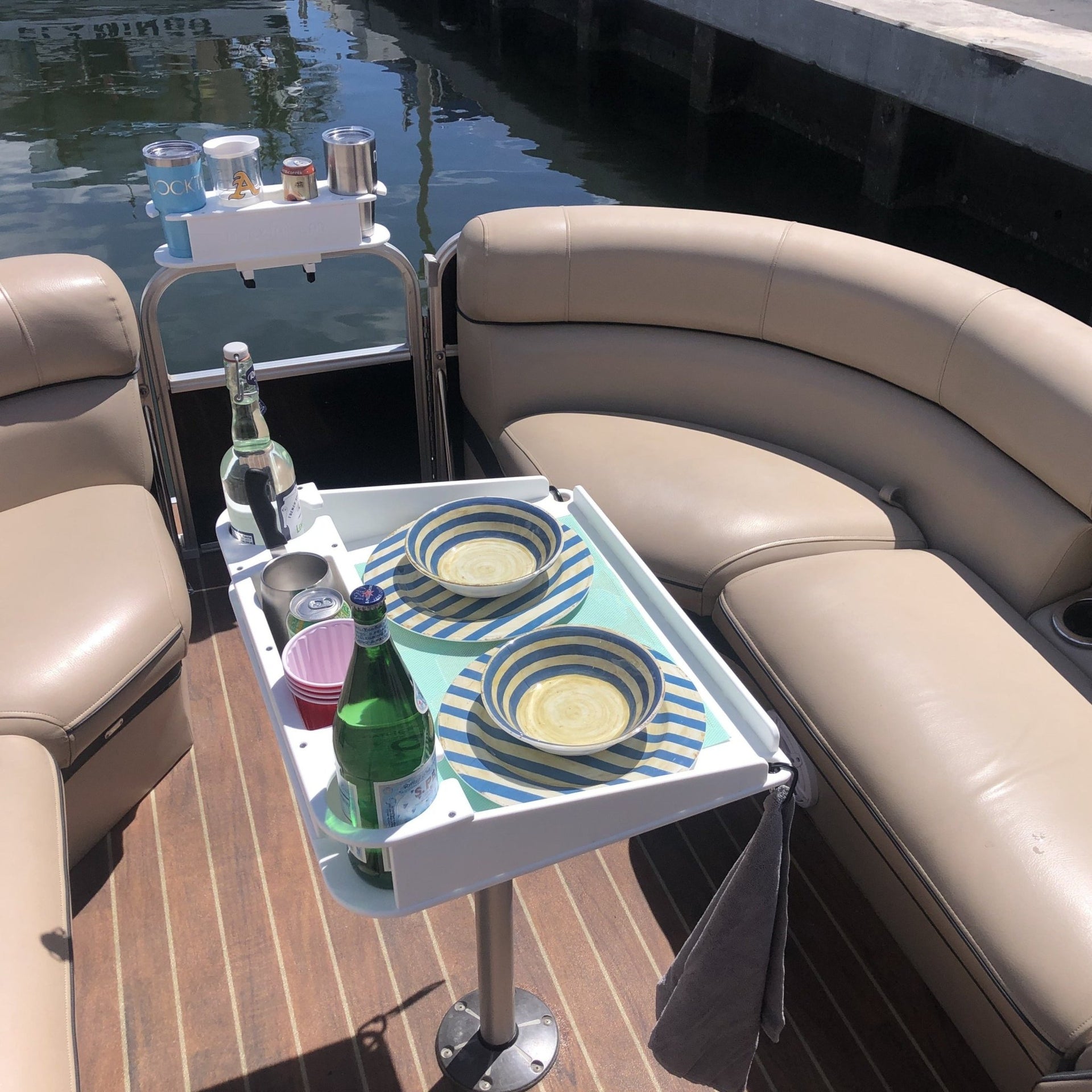 Docktail Utility Boat Table with Pedestal Table Attachment Options - Docktail Bar