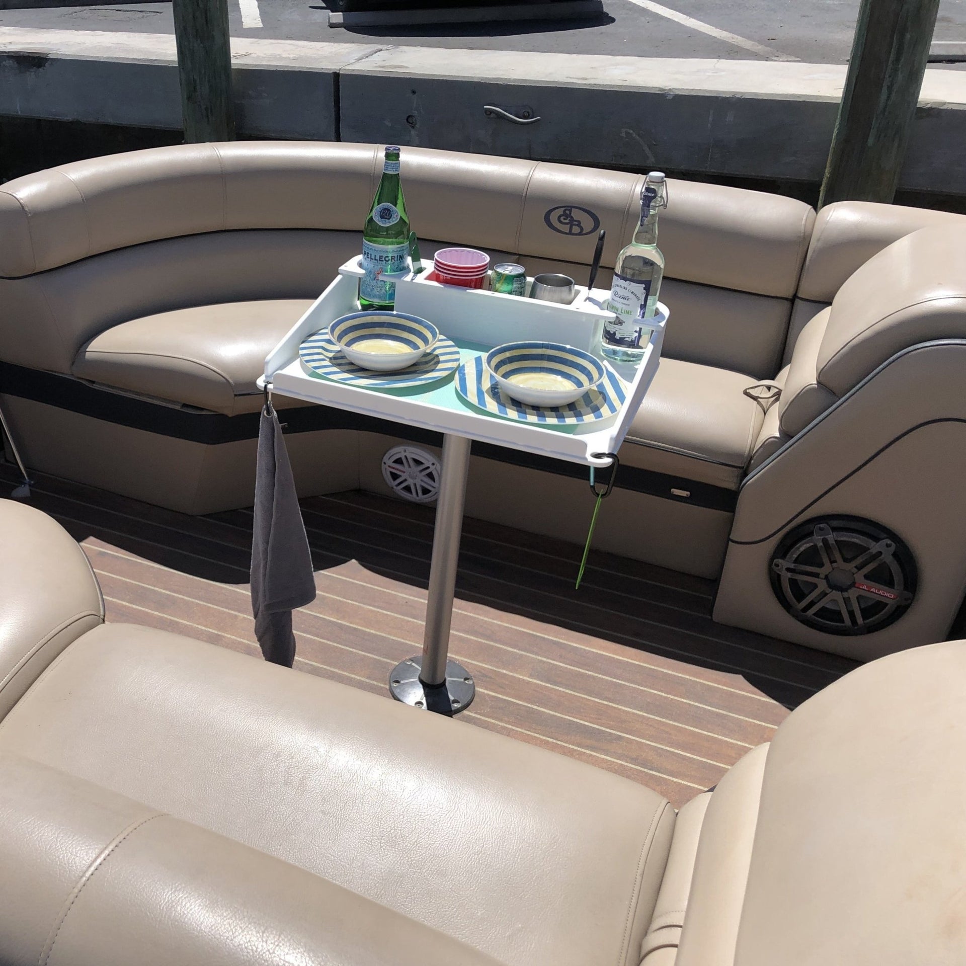 Docktail Utility Boat Table with Pedestal Table Attachment Options - Docktail Bar