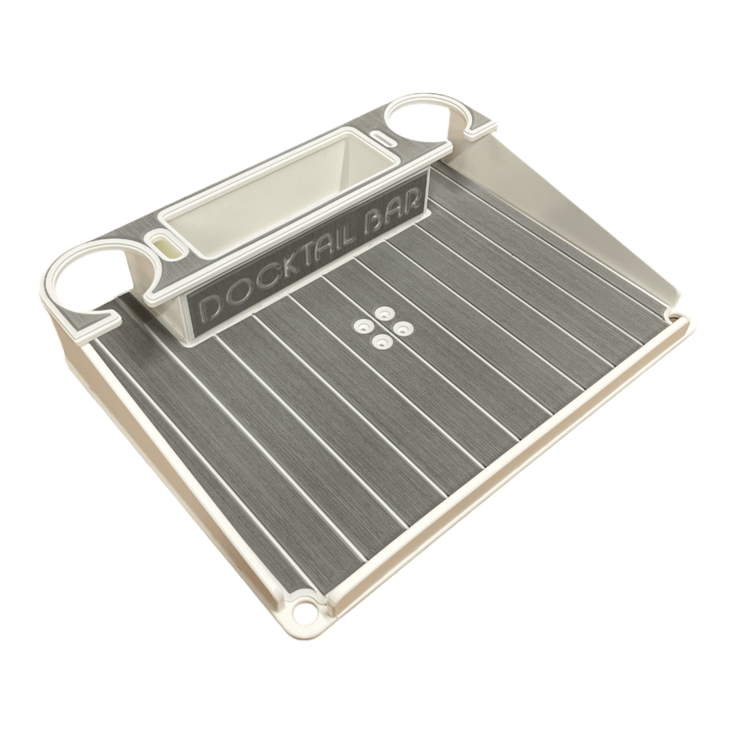 Docktail Utility Boat Table with Pontoon Boat Rail Mount - Docktail Bar