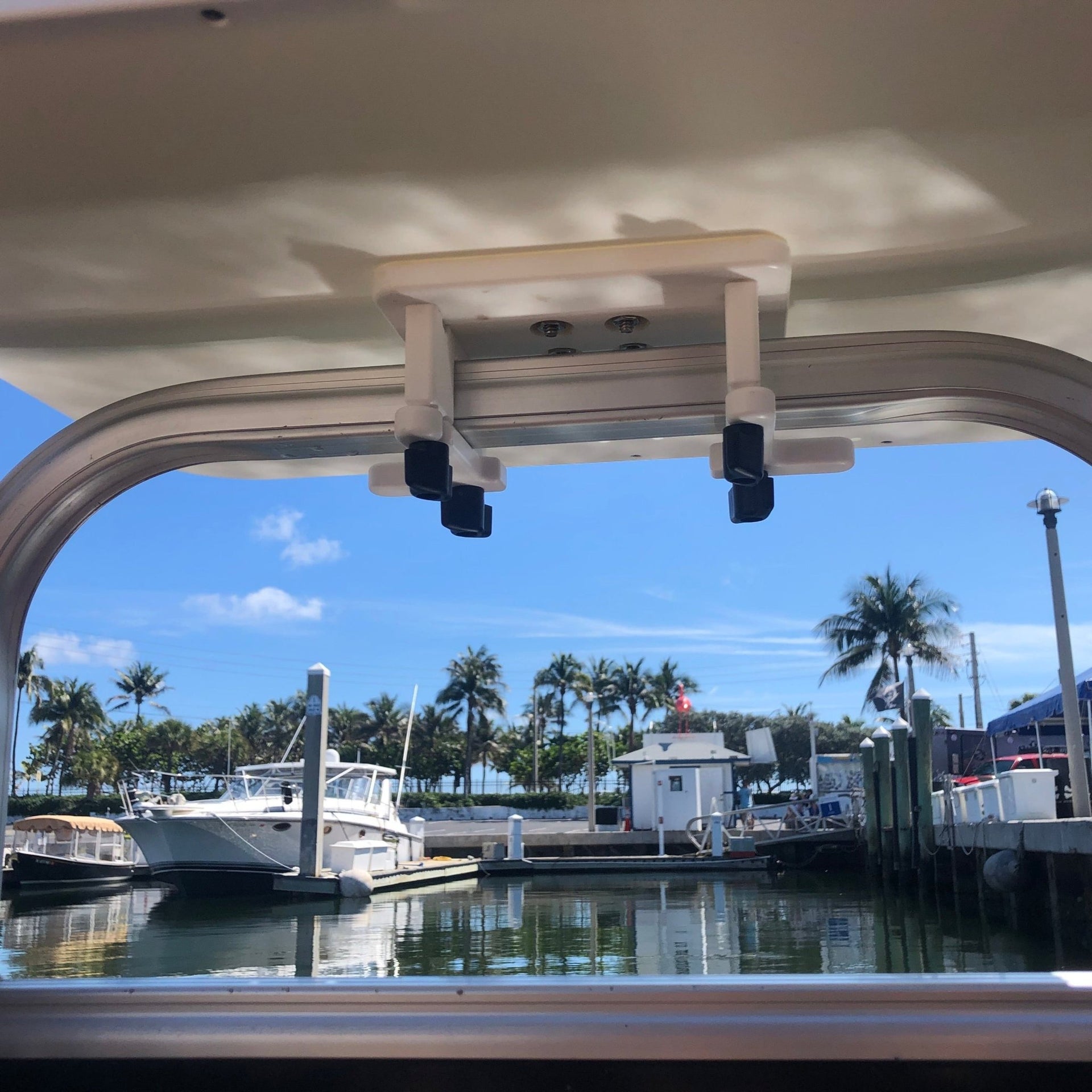 Docktail Utility Boat Table with Pontoon Boat Rail Mount - Docktail Bar