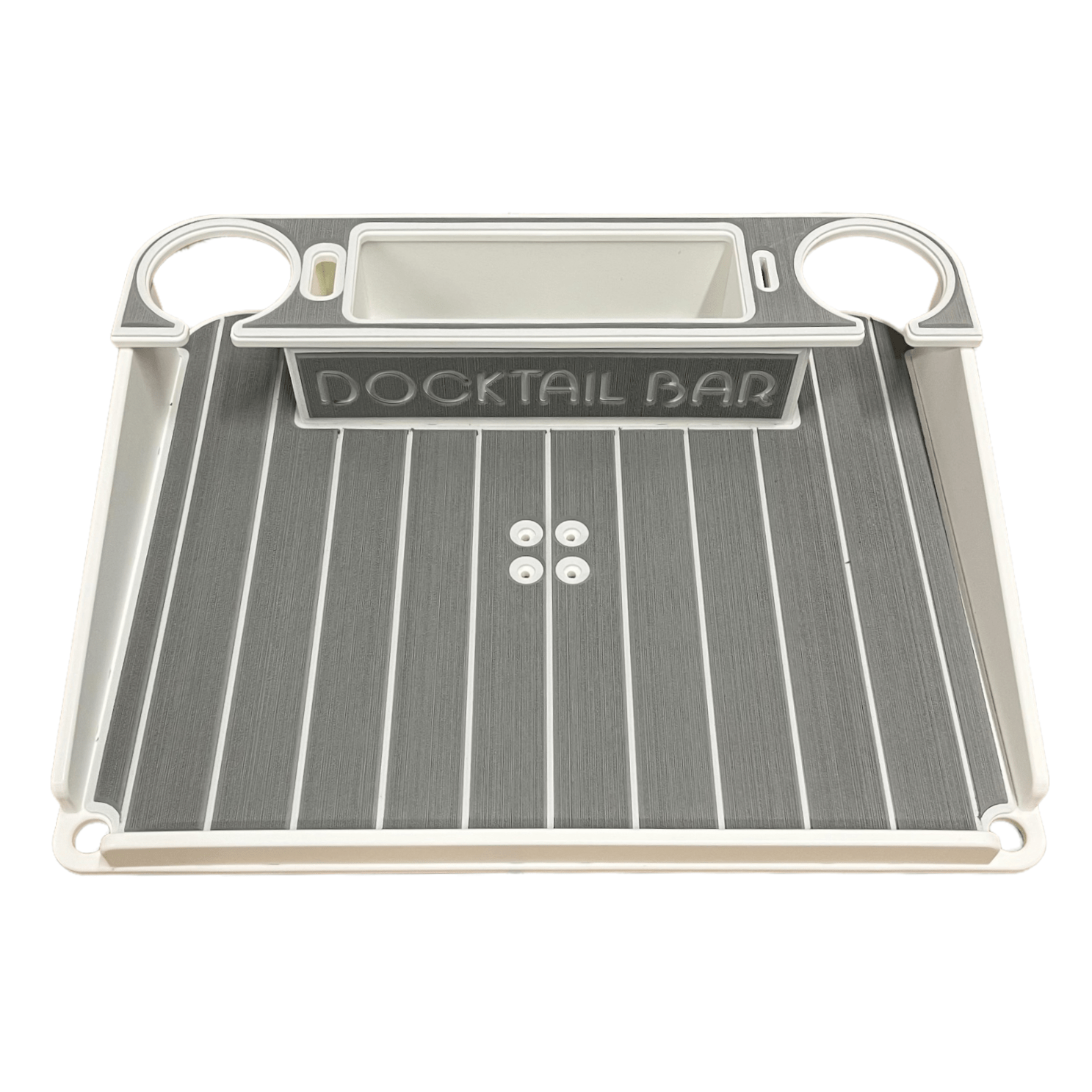 Docktail Utility Boat Table with Pontoon Boat Rail Mount - Docktail Bar