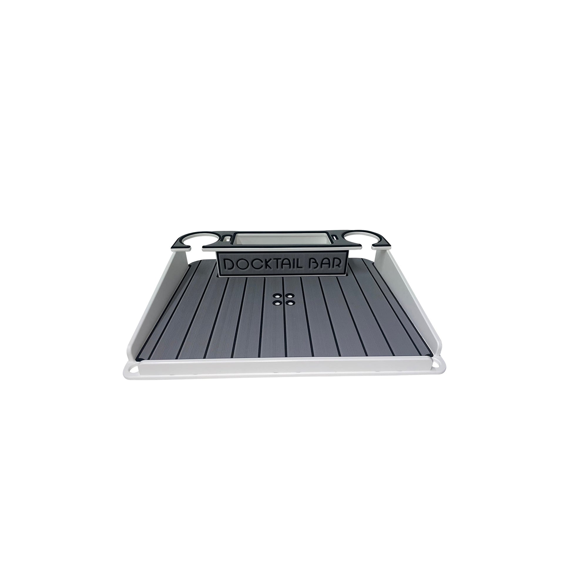 Docktail Utility Boat Table with Pontoon Boat Rail Mount - Docktail Bar
