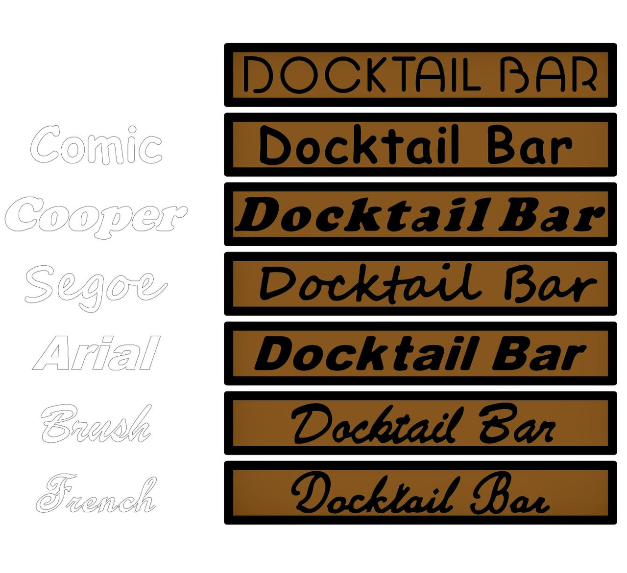 Custom Boat Names - Add Your Boat Name to Decking Kits - Choose Font & Letter Style