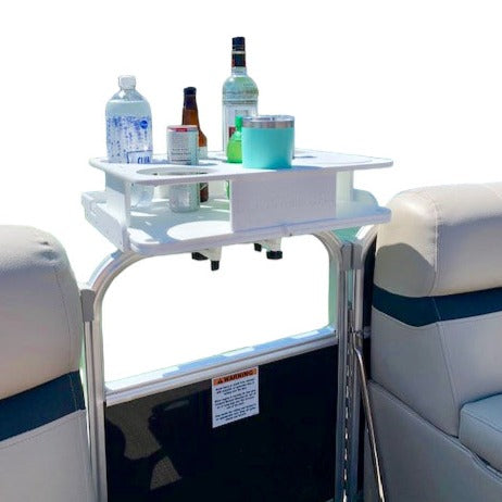 The Docktail Cup Holder and Snack Caddy & Pontoon Boat Rail Mount