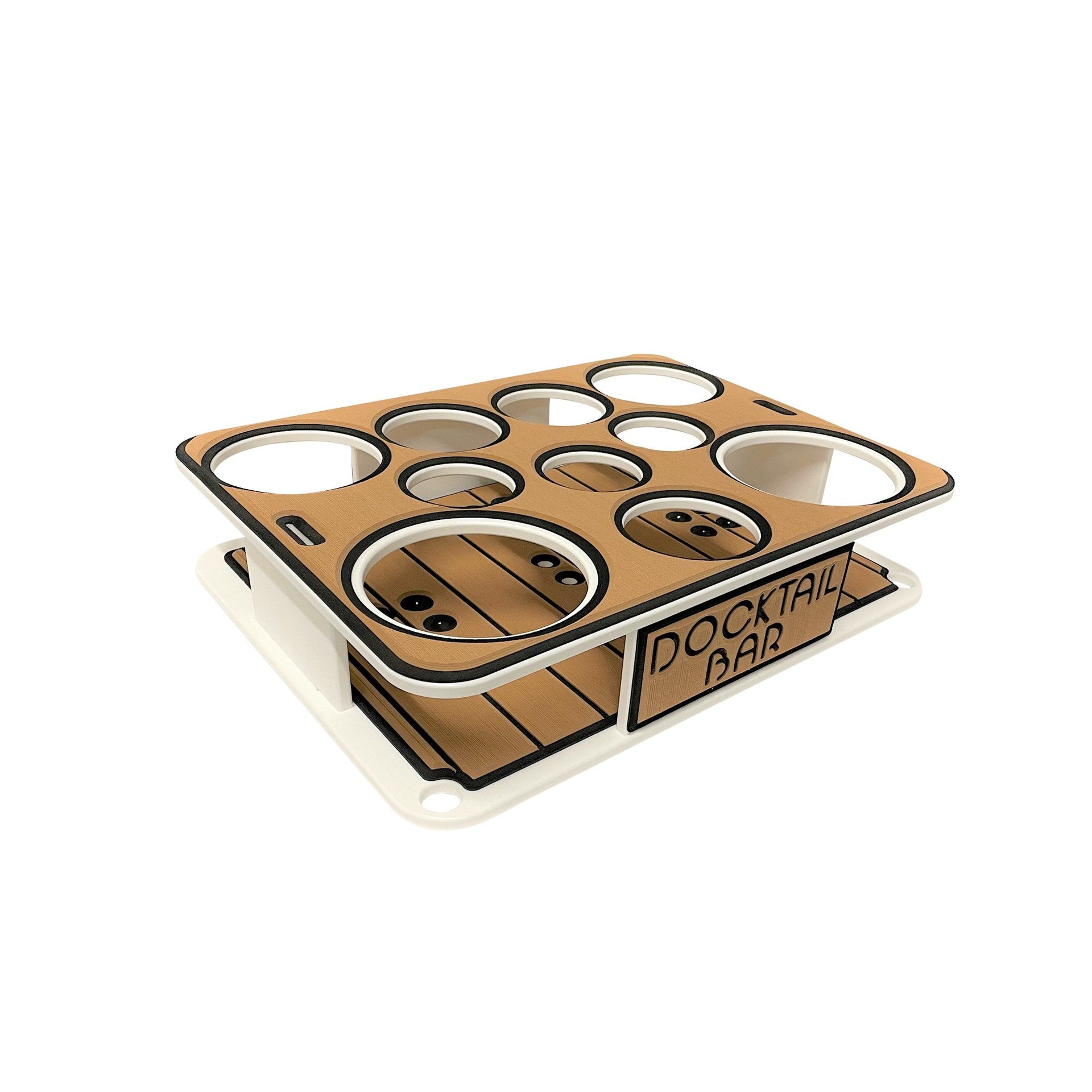 The Docktail Boat Table Caddy plus Bait Table Includes All Angle Adjustable Rod Holder Mount - Docktail Bar