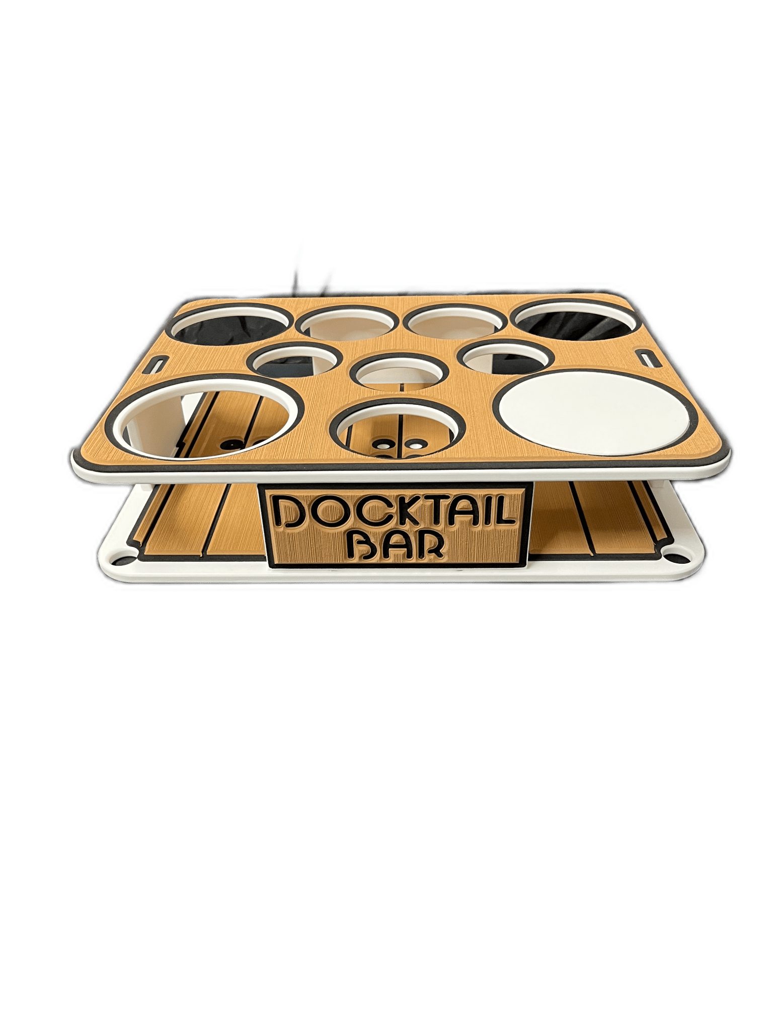The Docktail Boat Table Caddy plus Bait Table Includes All Angle Adjustable Rod Holder Mount - Docktail Bar