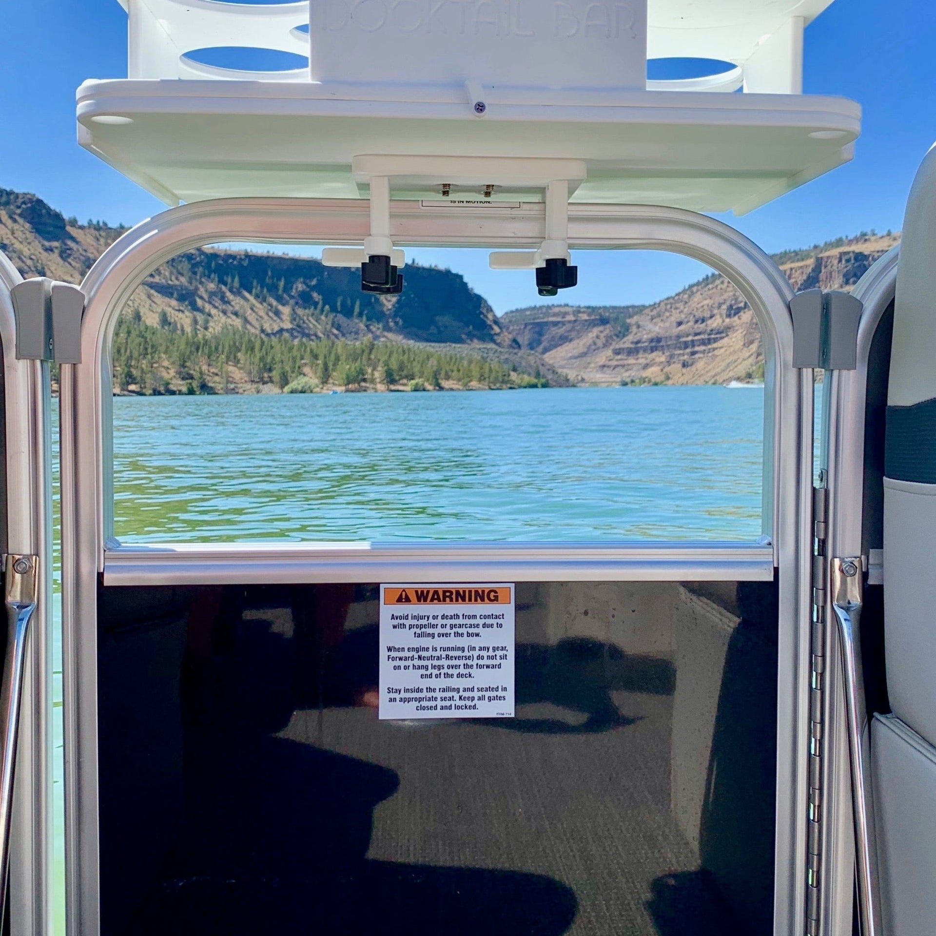 The Docktail Boat Table Caddy plus Bait Table with Pontoon Rail Mount - Docktail Bar