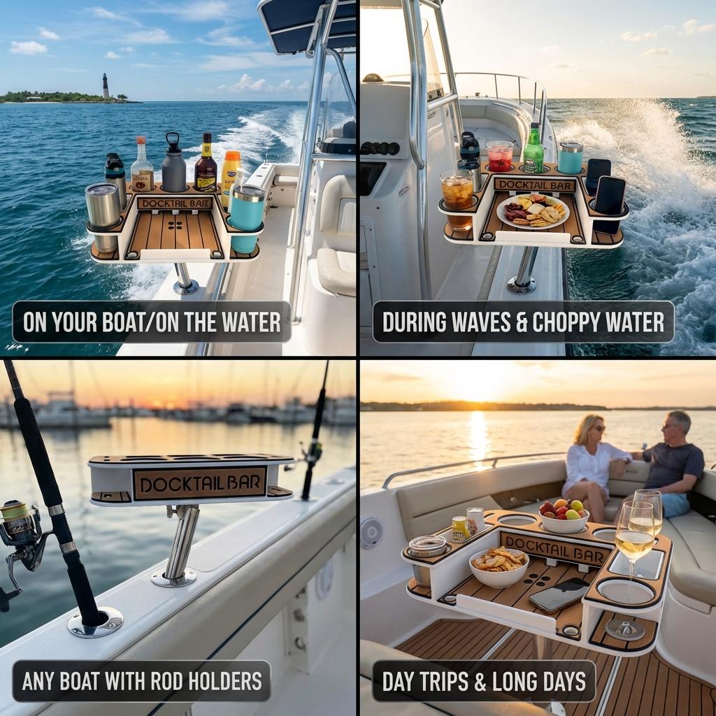 Pontoon Tabletop Buyer’s Guide for a Better On-Water Setup - Docktail Bar
