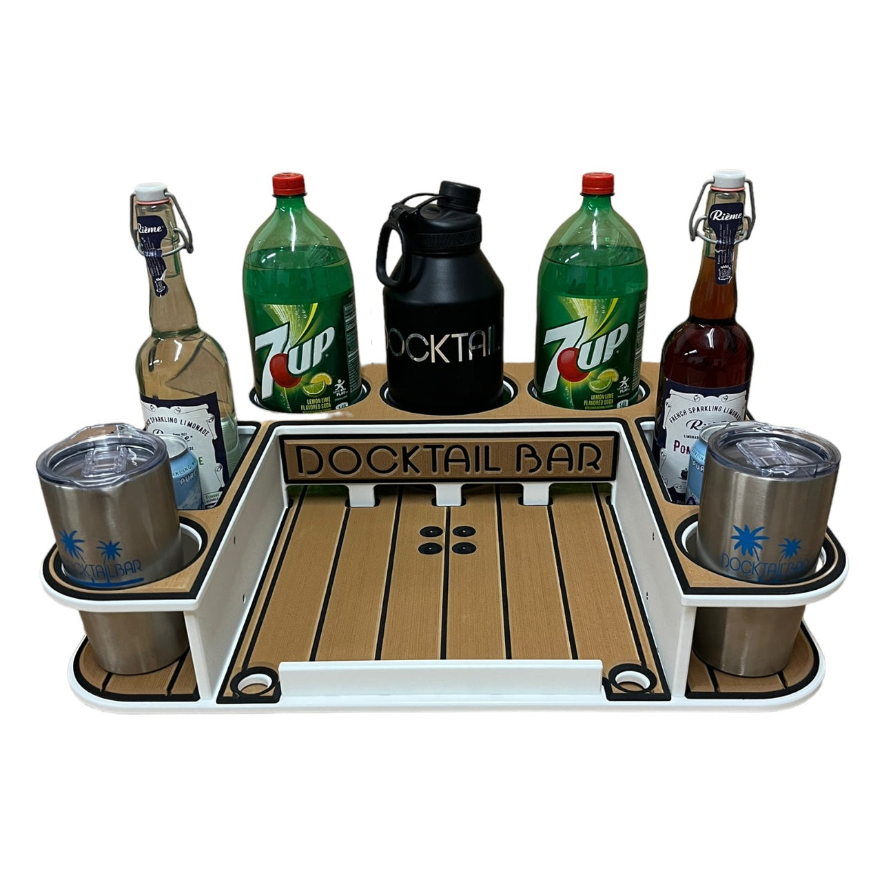 Docktail Butler Boat Table and Storage Accessory - Choose Your Mount, Color & Custom Name