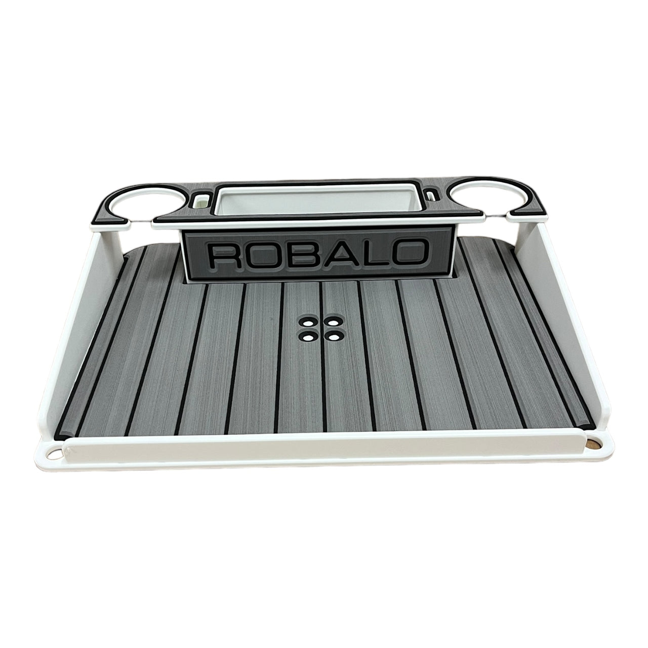 Robalo Logo - Docktail Boat Tables with Adjustable Rod Holder Mount - Choose Your Table Model - Then Color
