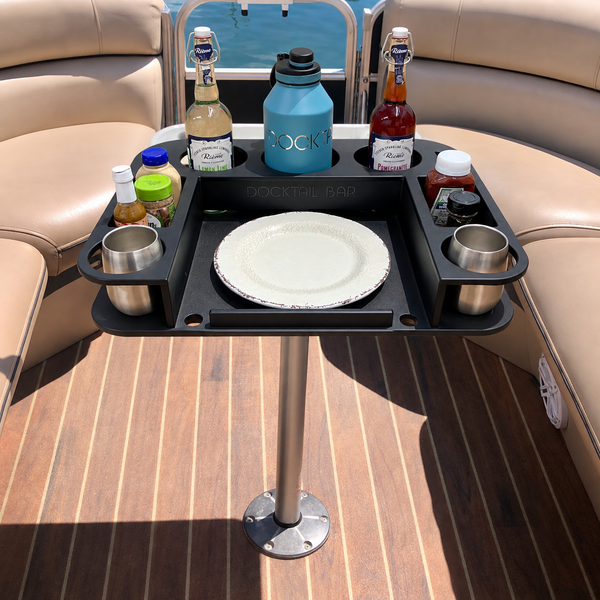 Docktail Butler Pedestal Boat Table - Midnight Series