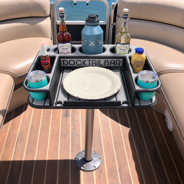 Docktail Butler Pedestal Boat Table - Midnight Series