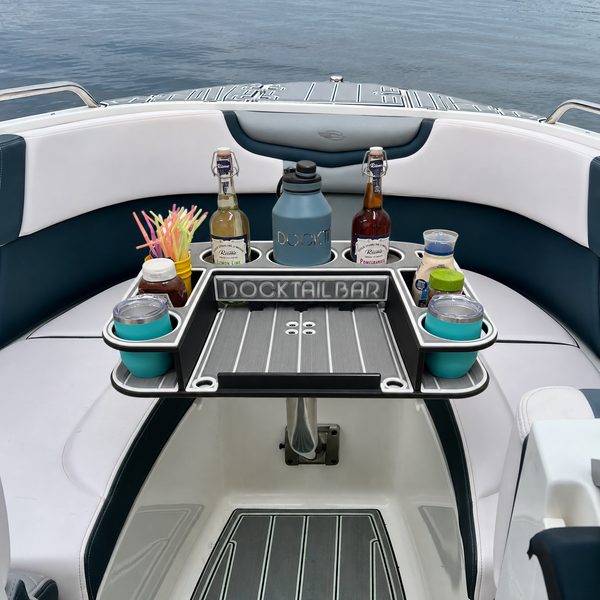 Docktail Butler Angled-Side Mount Boat Table - Midnight Series