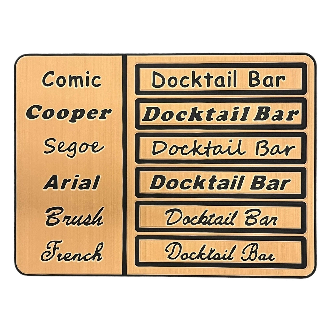 Custom Boat Names - Add Your Boat Name to Decking Kits - Choose Font & Letter Style - Docktail Bar