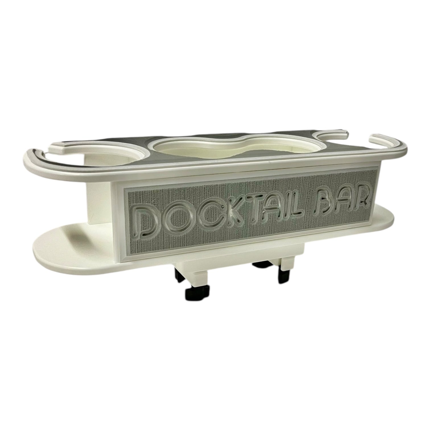 Docktail Bar Cup Holder Caddy for Boats — Includes Adjustable Rod Holder Mountu - Docktail Bar