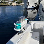 Docktail Bar Cup Holder Caddy for Boats — Includes Adjustable Rod Holder Mountu - Docktail Bar