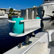 Docktail Bar Cup Holder Caddy for Boats — Includes Adjustable Rod Holder Mountu - Docktail Bar