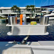 Docktail Bar Cup Holder Caddy for Boats — Includes Adjustable Rod Holder Mountu - Docktail Bar