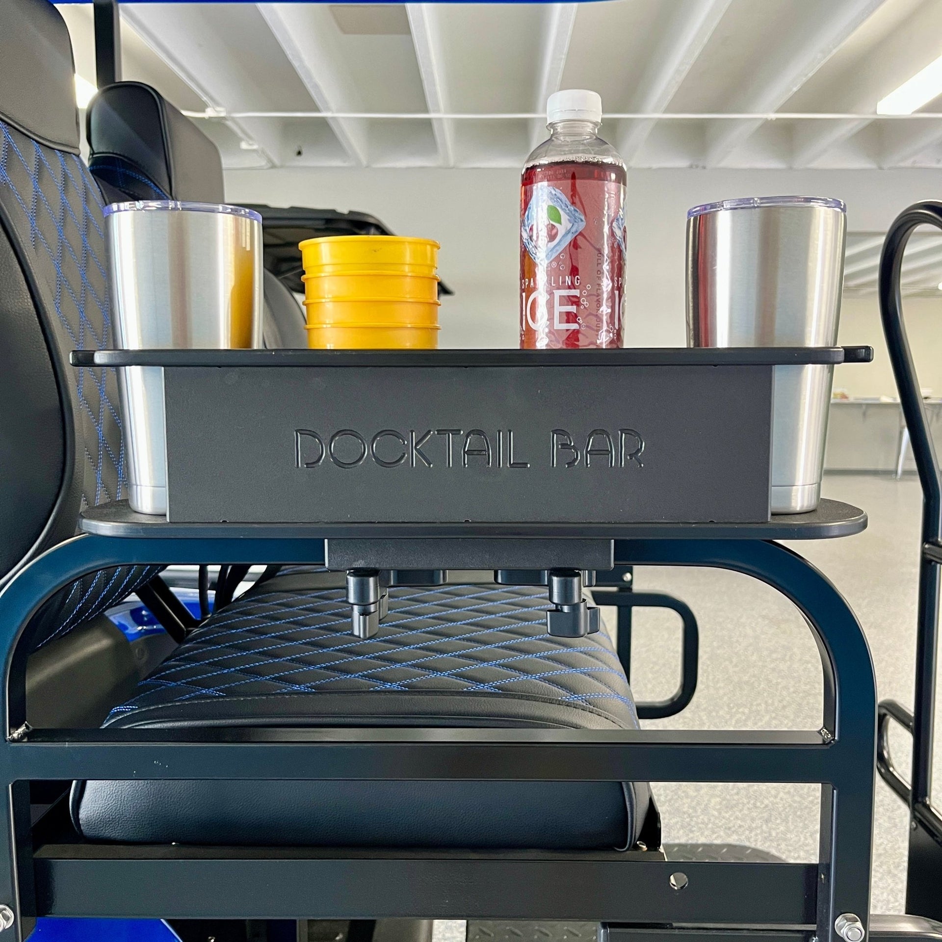 Docktail Bar Golf Cart Cup Holder Caddy for Square or Rectangular Rails - Docktail Bar