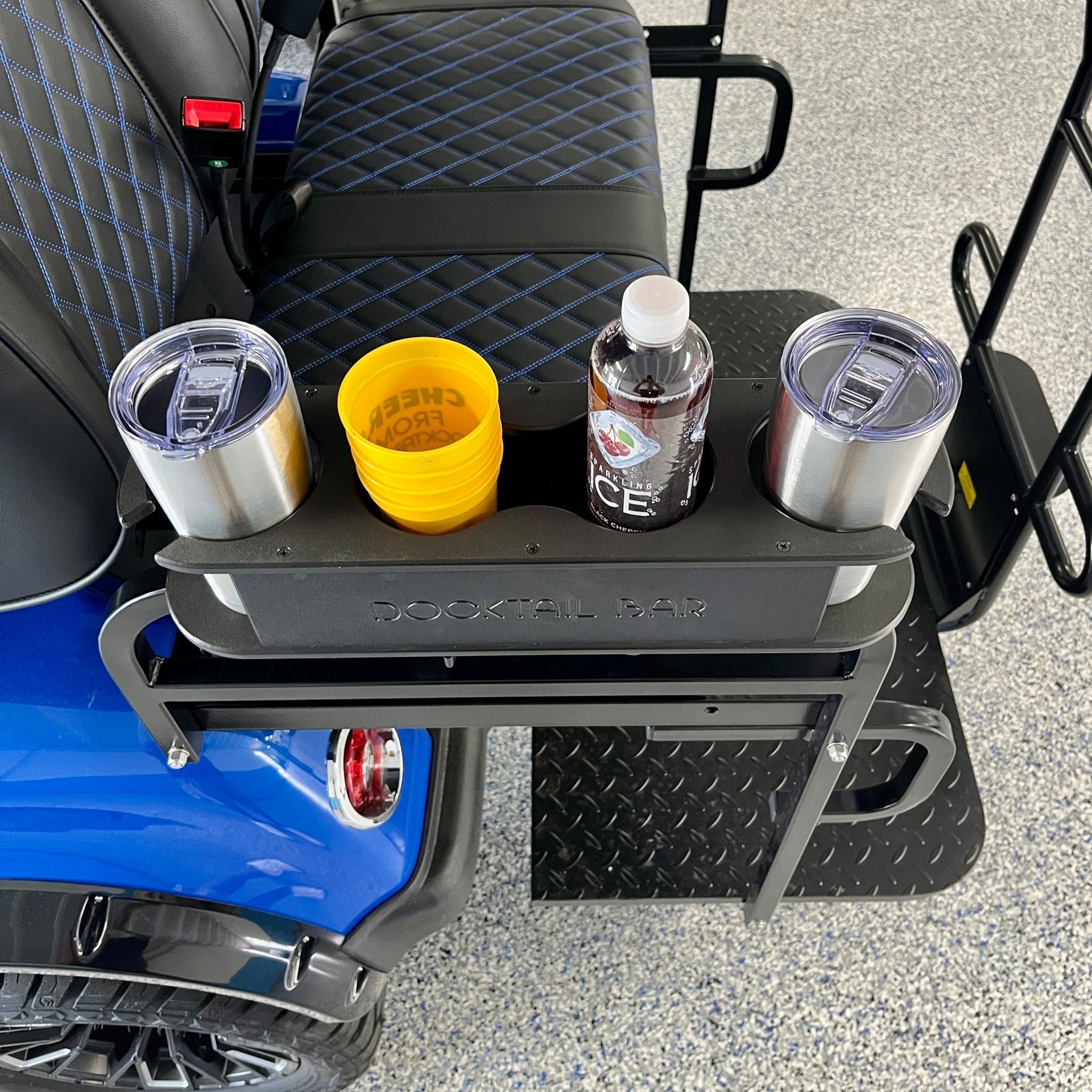 Docktail Bar Golf Cart Cup Holder Caddy for Square or Rectangular Rails - Docktail Bar