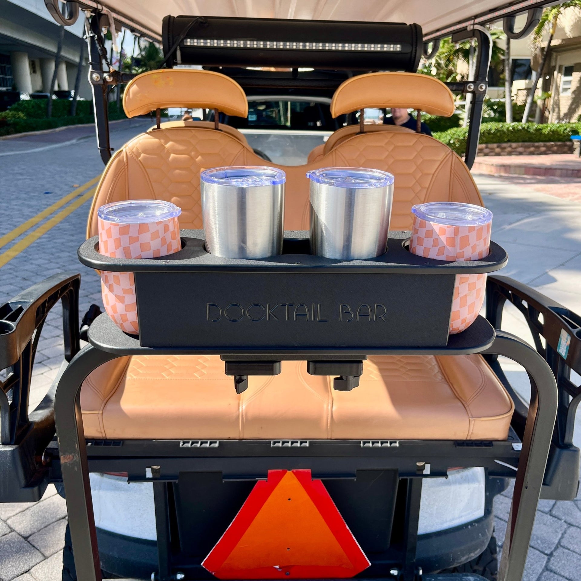 Docktail Bar Golf Cart Cup Holder Caddy for Square or Rectangular Rails - Docktail Bar