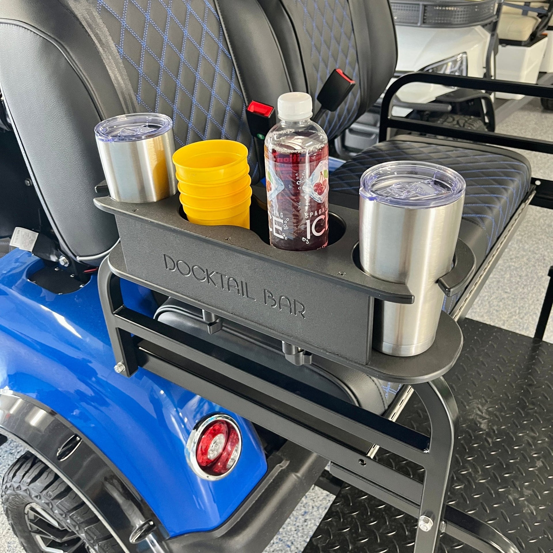 Docktail Bar Golf Cart Cup Holder Caddy for Square or Rectangular Rails - Docktail Bar