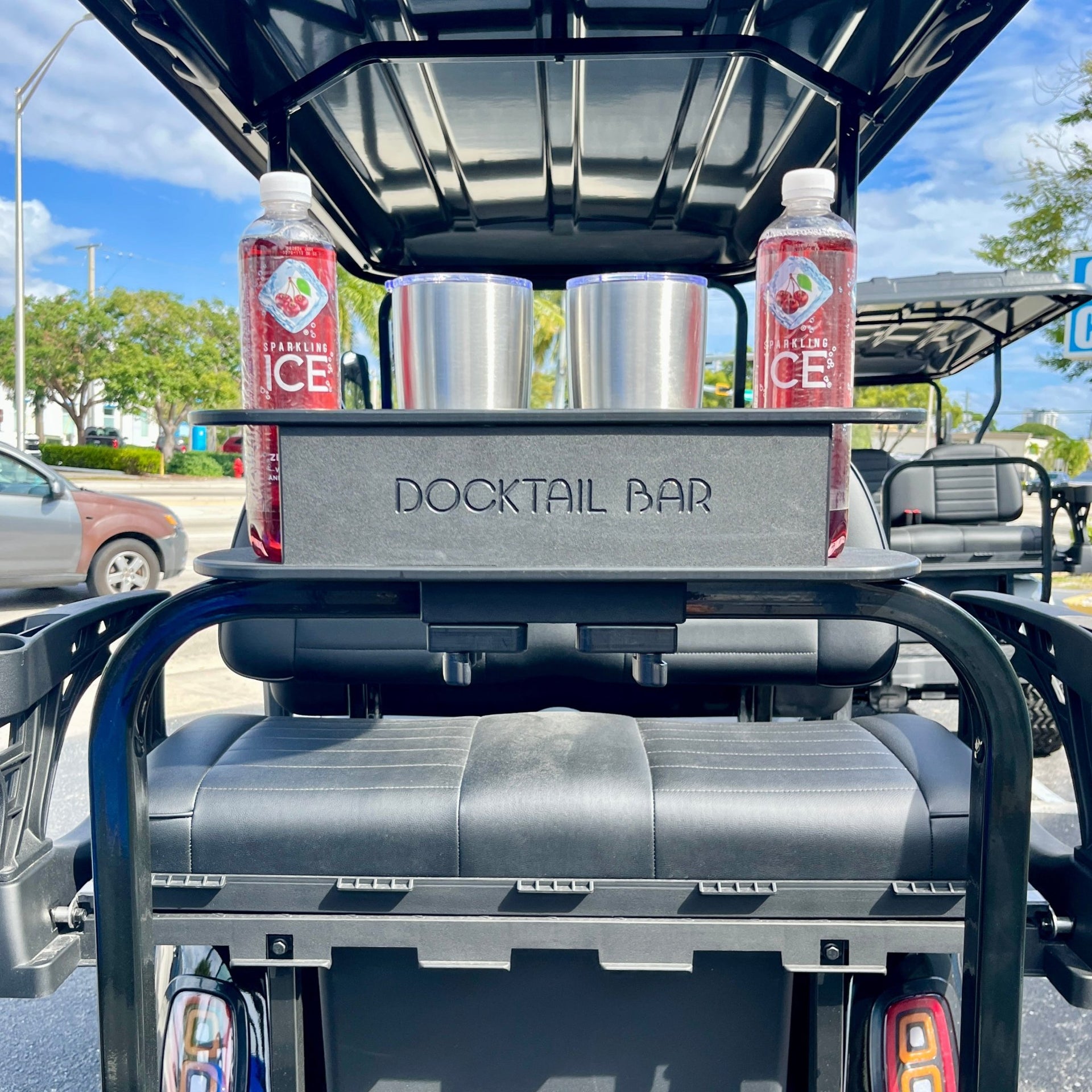 Docktail Bar Golf Cart Cup Holder Caddy for Square or Rectangular Rails - Docktail Bar