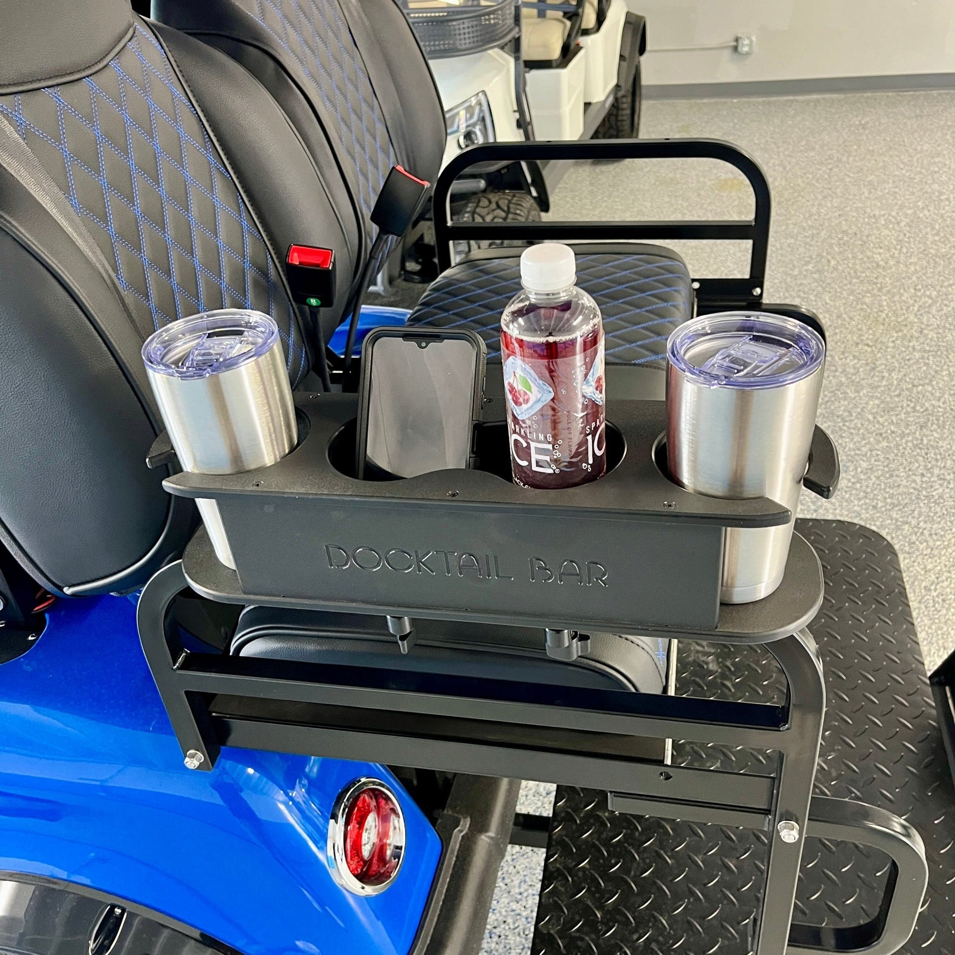 Docktail Bar Golf Cart Cup Holder Caddy for Square or Rectangular Rails - Docktail Bar