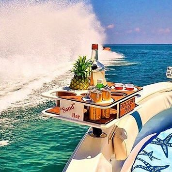 Docktail Boat Table Caddy and Storage Accessory - Choose Your Mount, Color & Custom Name - Docktail Bar