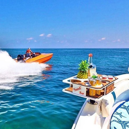 Docktail Boat Table Caddy and Storage Accessory - Choose Your Mount, Color & Custom Name - Docktail Bar