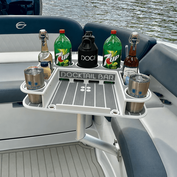 Docktail Butler Angled-Side Mount Boat Table - Docktail Bar