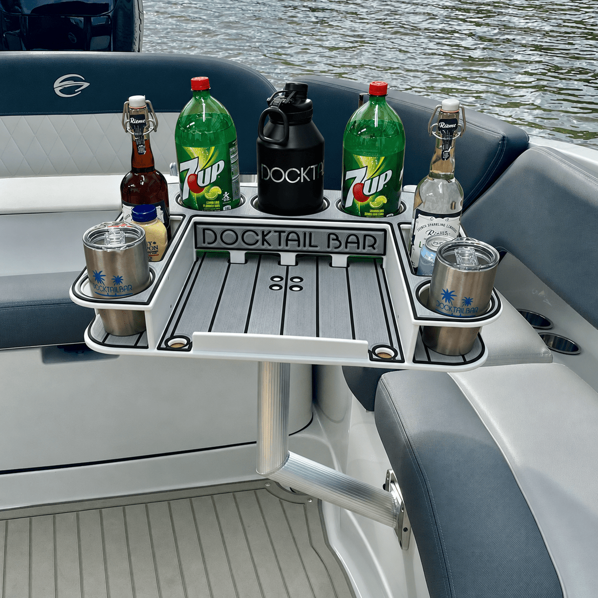 Docktail Butler Angled-Side Mount Boat Table - Docktail Bar