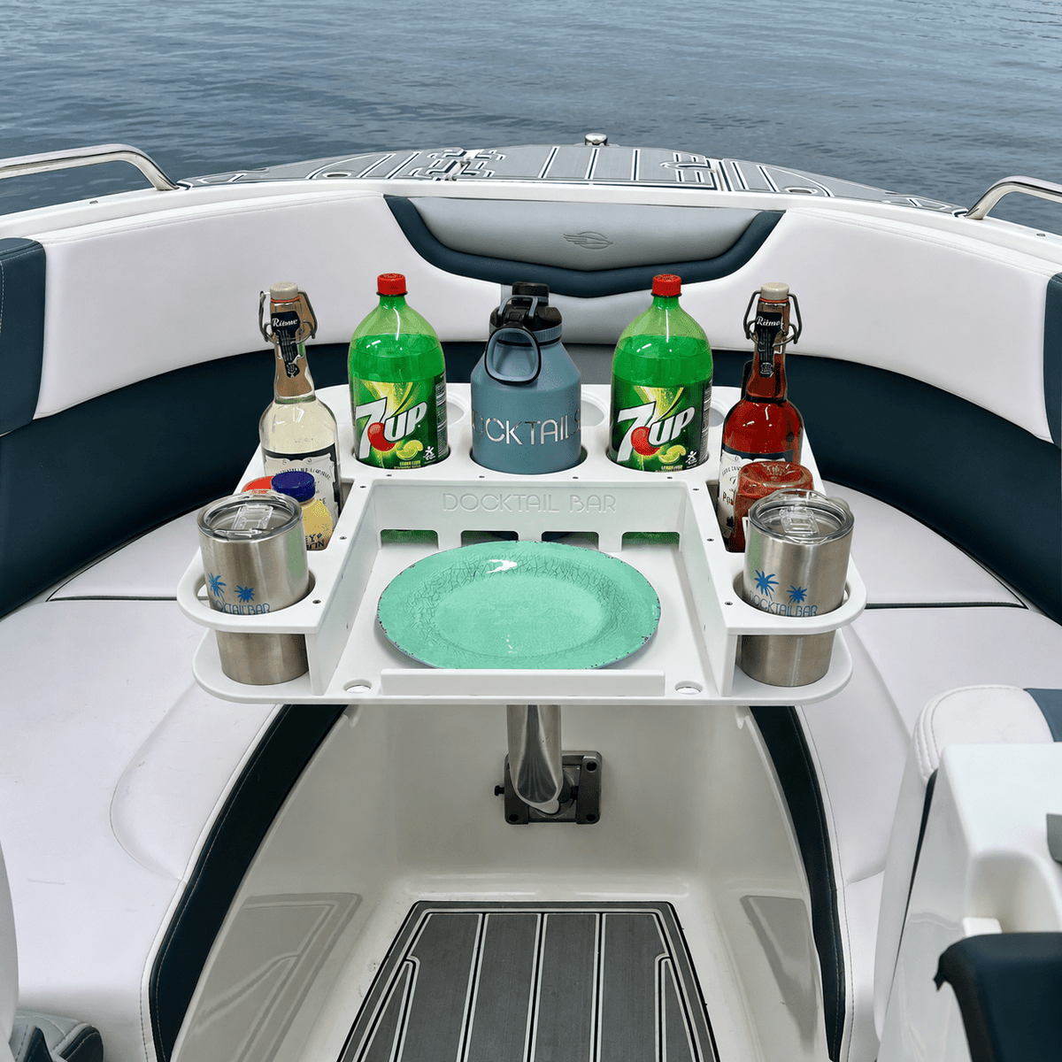 Docktail Butler Angled-Side Mount Boat Table - Docktail Bar