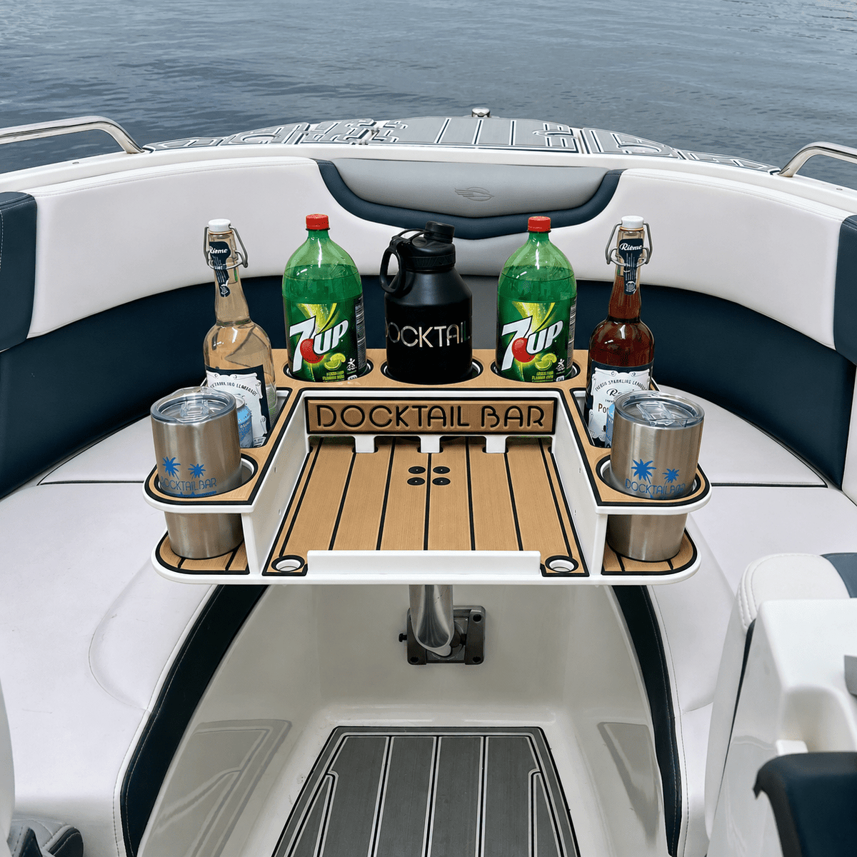 Docktail Butler Angled-Side Mount Boat Table - Docktail Bar