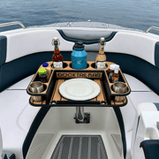Docktail Butler Angled-Side Mount Boat Table - Midnight Series - Docktail Bar