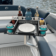 Docktail Butler Angled-Side Mount Boat Table - Midnight Series - Docktail Bar